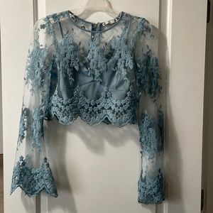 Lace Blue Shirt